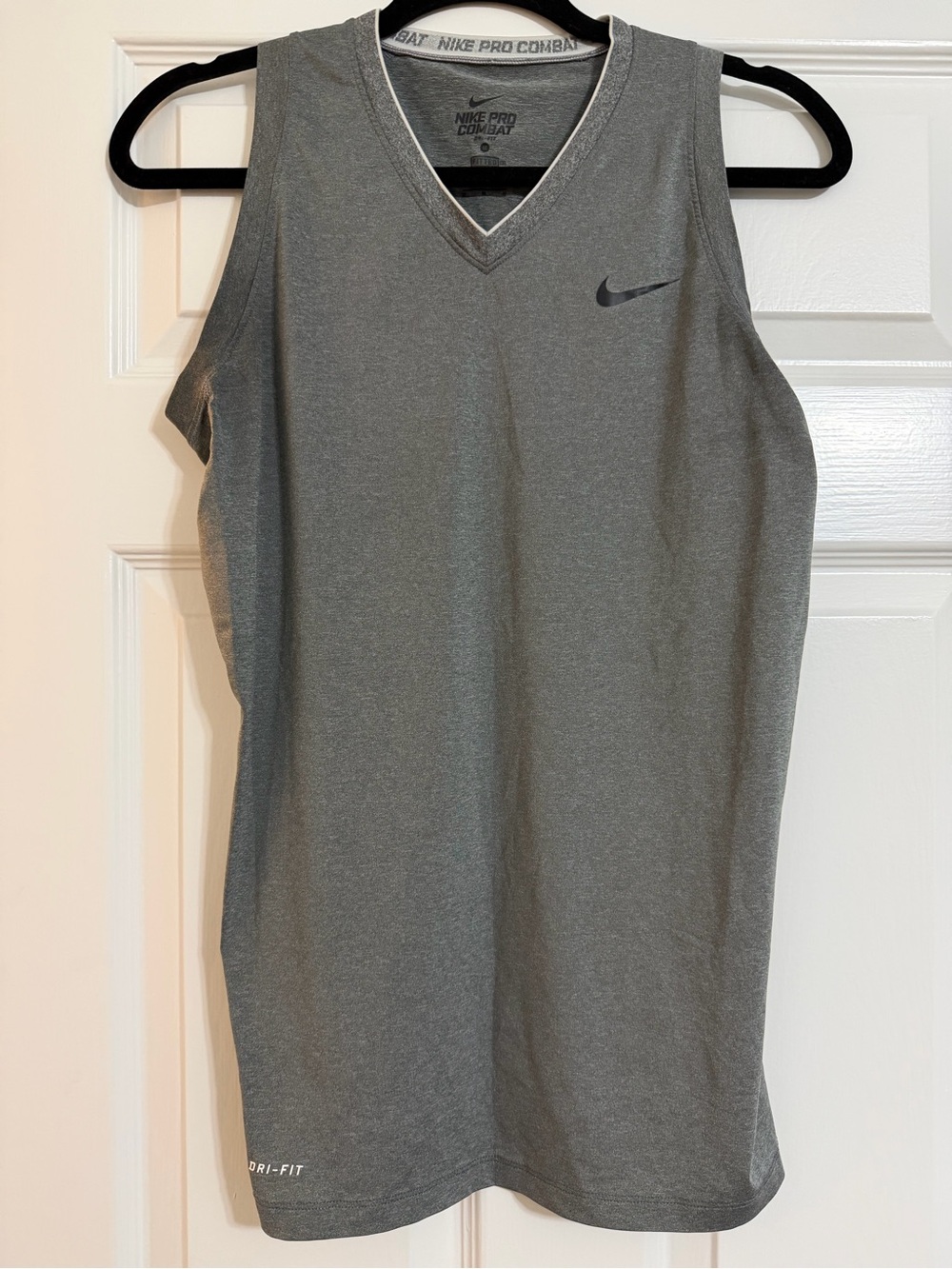 Nike Grey V-Neck Dri-FIT Athletic Tank